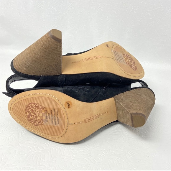 New VINCE CAMUTO EMPERLA cone heel sandals black - Picture 7 of 8